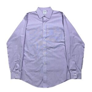 Brooks Brothers Mens Slim Fit Non Iron Supima Cotton Dress Shirt Lavender 16 35